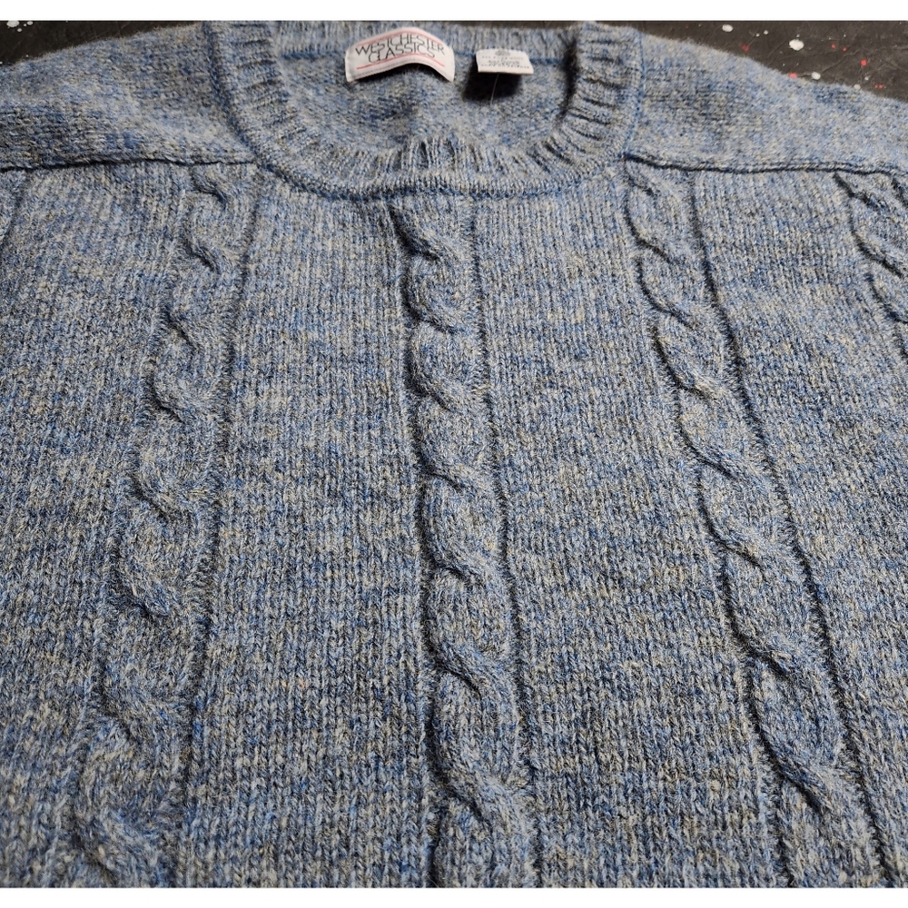 Vintage Westchester Classics women's cable-knit marled Shetland wool sweater L - Picture 3 of 6